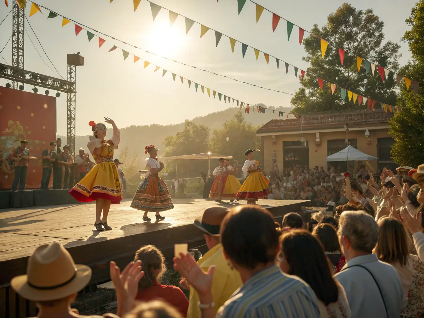 A photo of a vibrant artistic event, showcasing diverse cultural performances and community engagement.